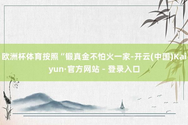 欧洲杯体育按照“锻真金不怕火一家-开云(中国)Kaiyun·官方网站 - 登录入口